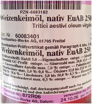 Weizenkeimöl aus Ihrer Apotheke!
